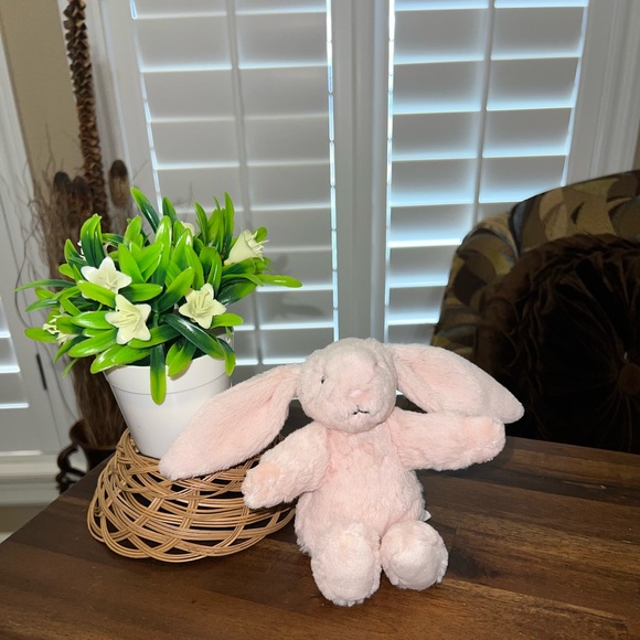 Jellycat Bashful Rabbit Bunny Lovey Security Blanket Toy Pink - Picture 1 of 7